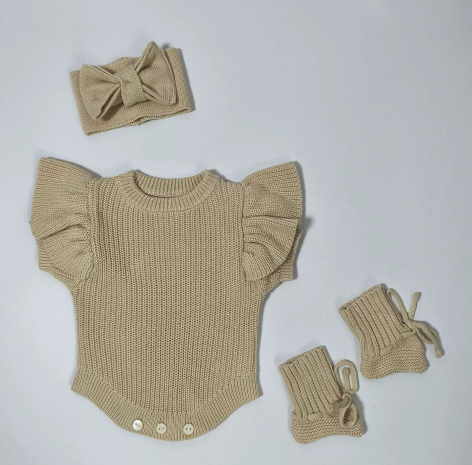 Instagram-style Baby Knitted Romper Autumnwinter Pure Cotton Warm Onesie photo 7
