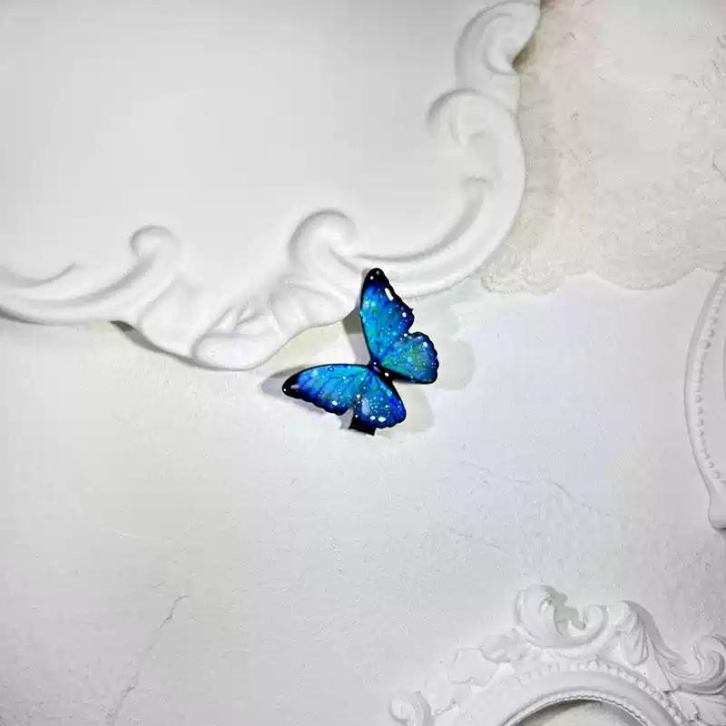 Dark Blue Three-dimensional Butterfly Hair Clip photo 2