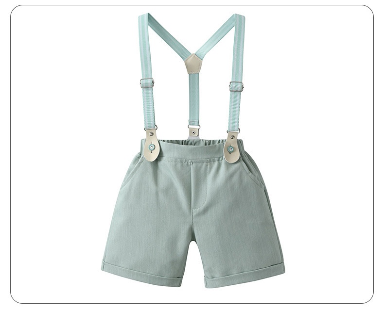 Childrens Summer Three-Piece Short-Sleeve Suspender Set photo 5