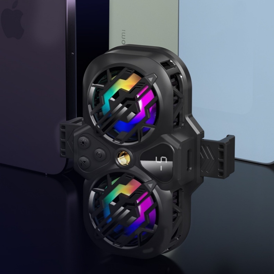 RGB-illuminated Dual-turbine Semiconductor Digital-display Phone Cooler photo 4