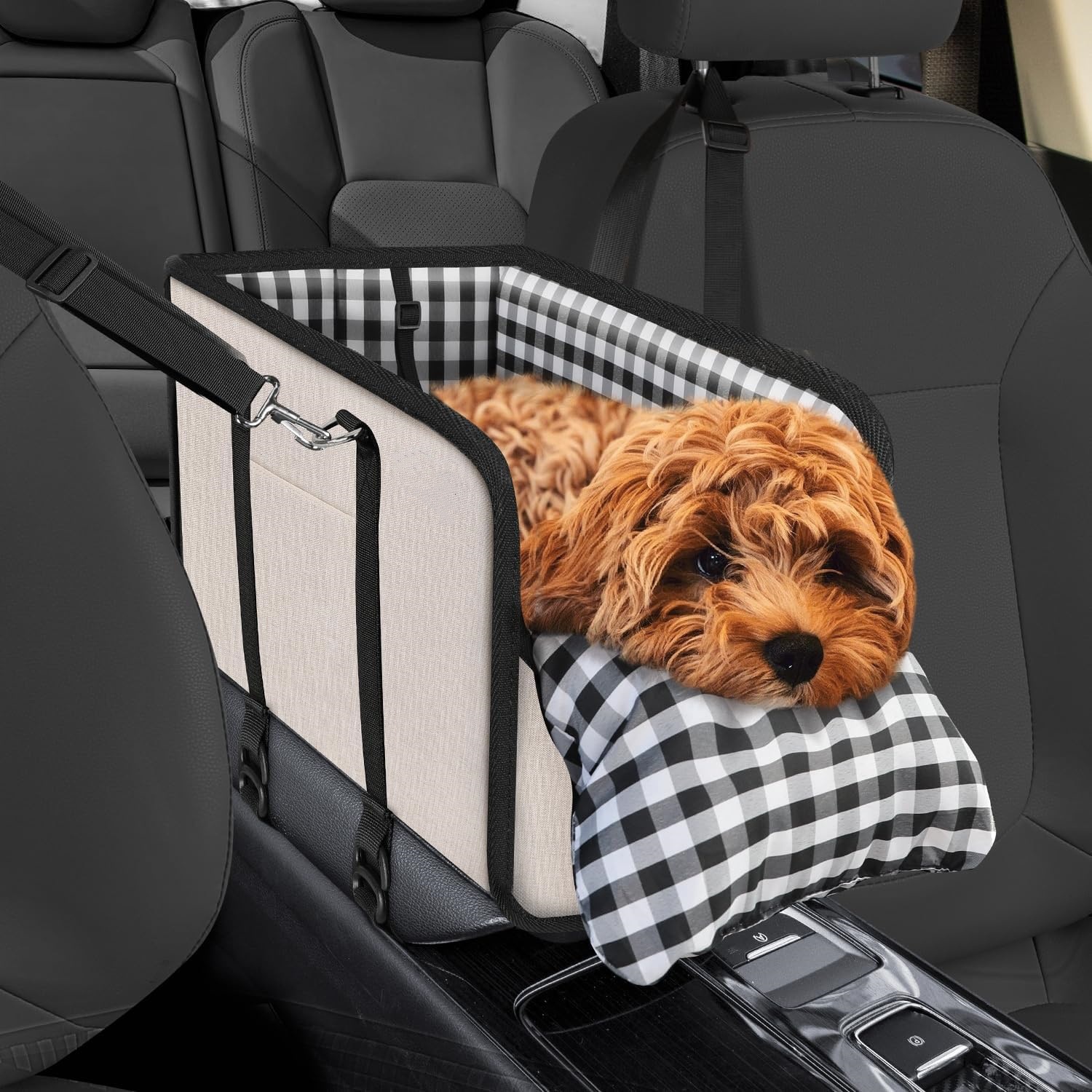 Plaid Pet Car Seat With Cushion photo 4