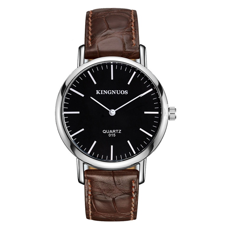 Stylish And Minimalist Two-hand Leather-strap Watch For Men And Women photo 5