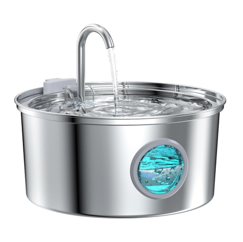 All Stainless Steel Pet Water Dispenser Round Runway Type Large Capacity Dogs And Cats Water Dispenser photo 3