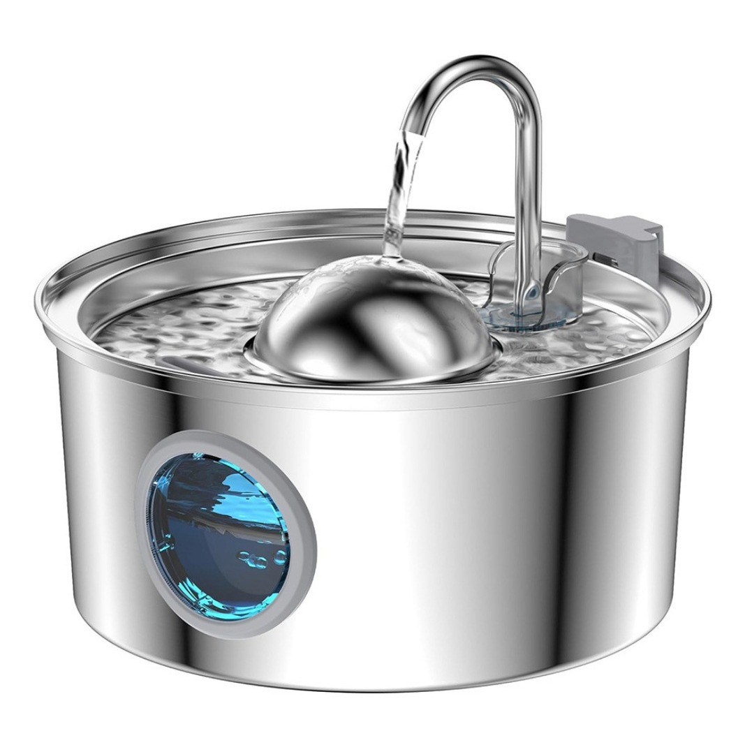 All Stainless Steel Pet Water Dispenser Round Runway Type Large Capacity Dogs And Cats Water Dispenser photo 2
