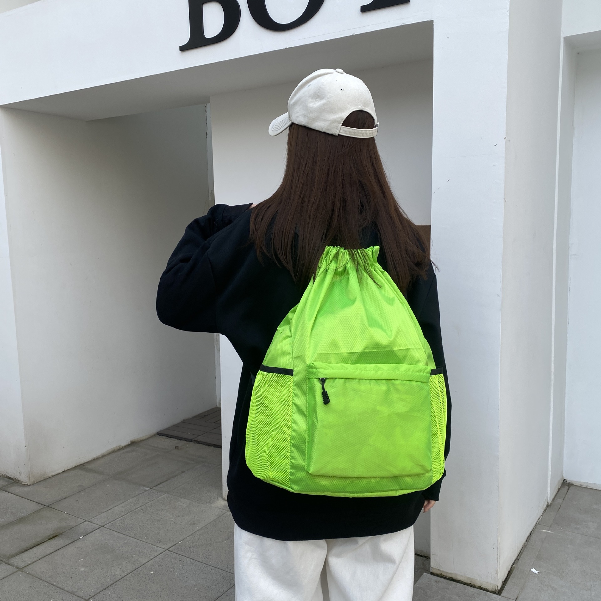 Simple Drawstring Cinch Bag Travel Backpack photo 1