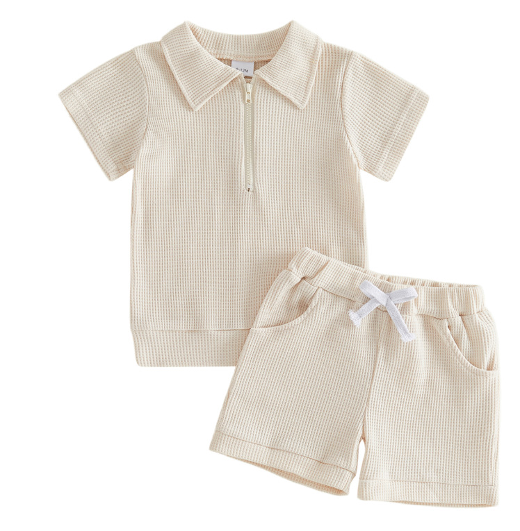 Boys And Girls Two-piece Set With A Lapel Collar And Shorts photo 8