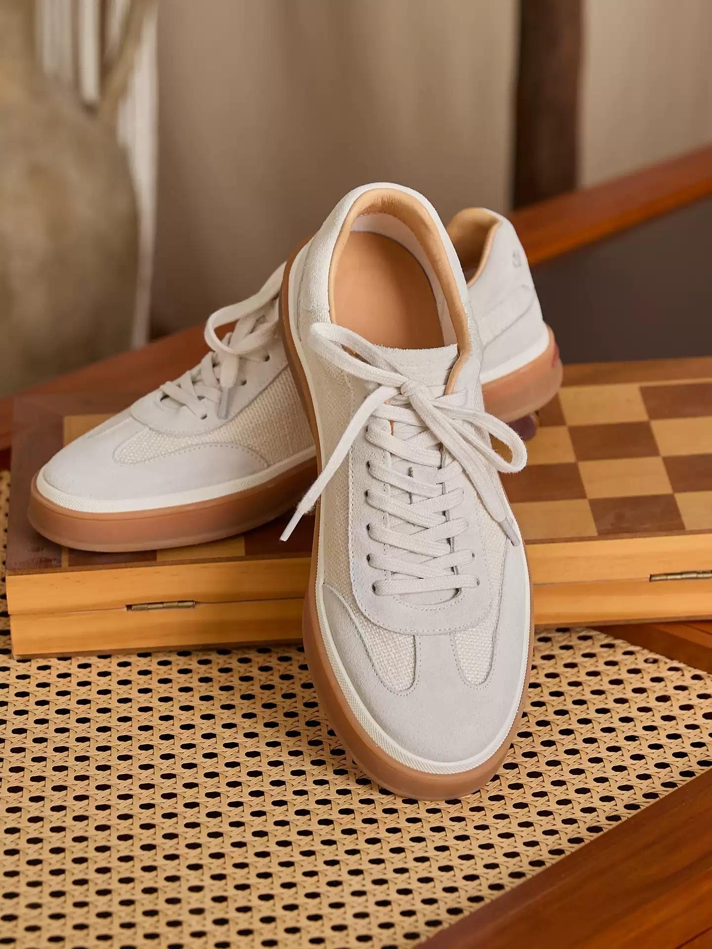 Breathable Cowhide And Cotton-linen Casual Shoes For Men photo 5