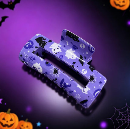 Cross-border Halloween Orange Ghost Acrylic Hair Clip photo 5