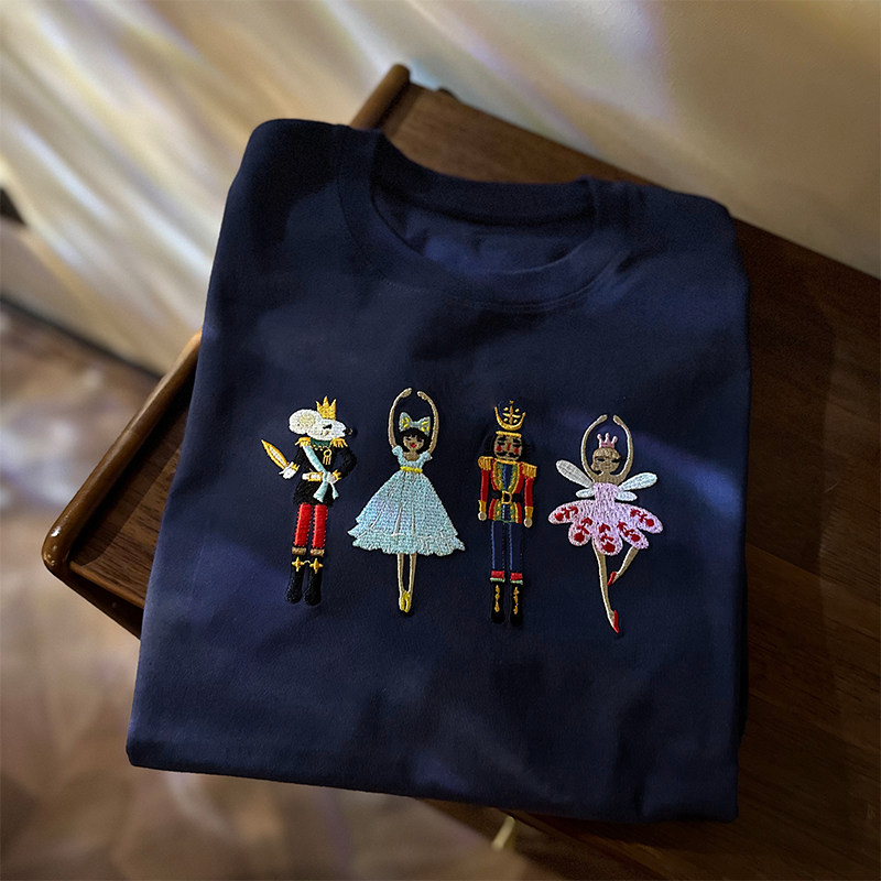 Embroidered Vintage Versatile Short-sleeve Cotton Top photo 4