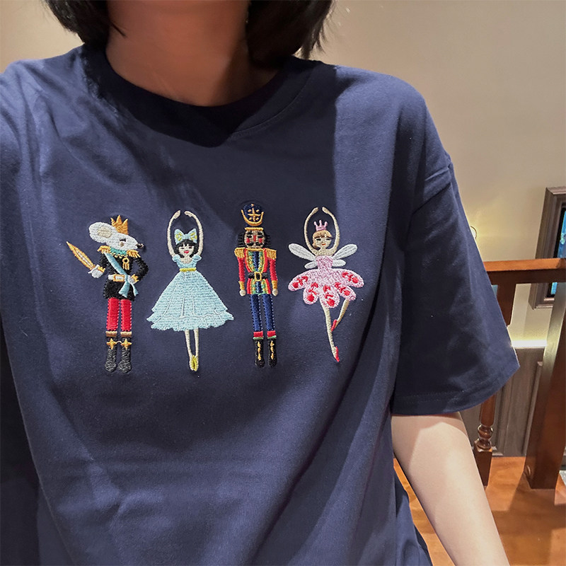Embroidered Vintage Versatile Short-sleeve Cotton Top photo 5