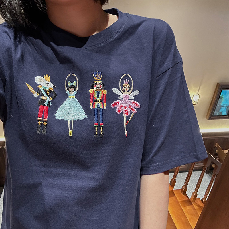 Embroidered Vintage Versatile Short-sleeve Cotton Top photo 1