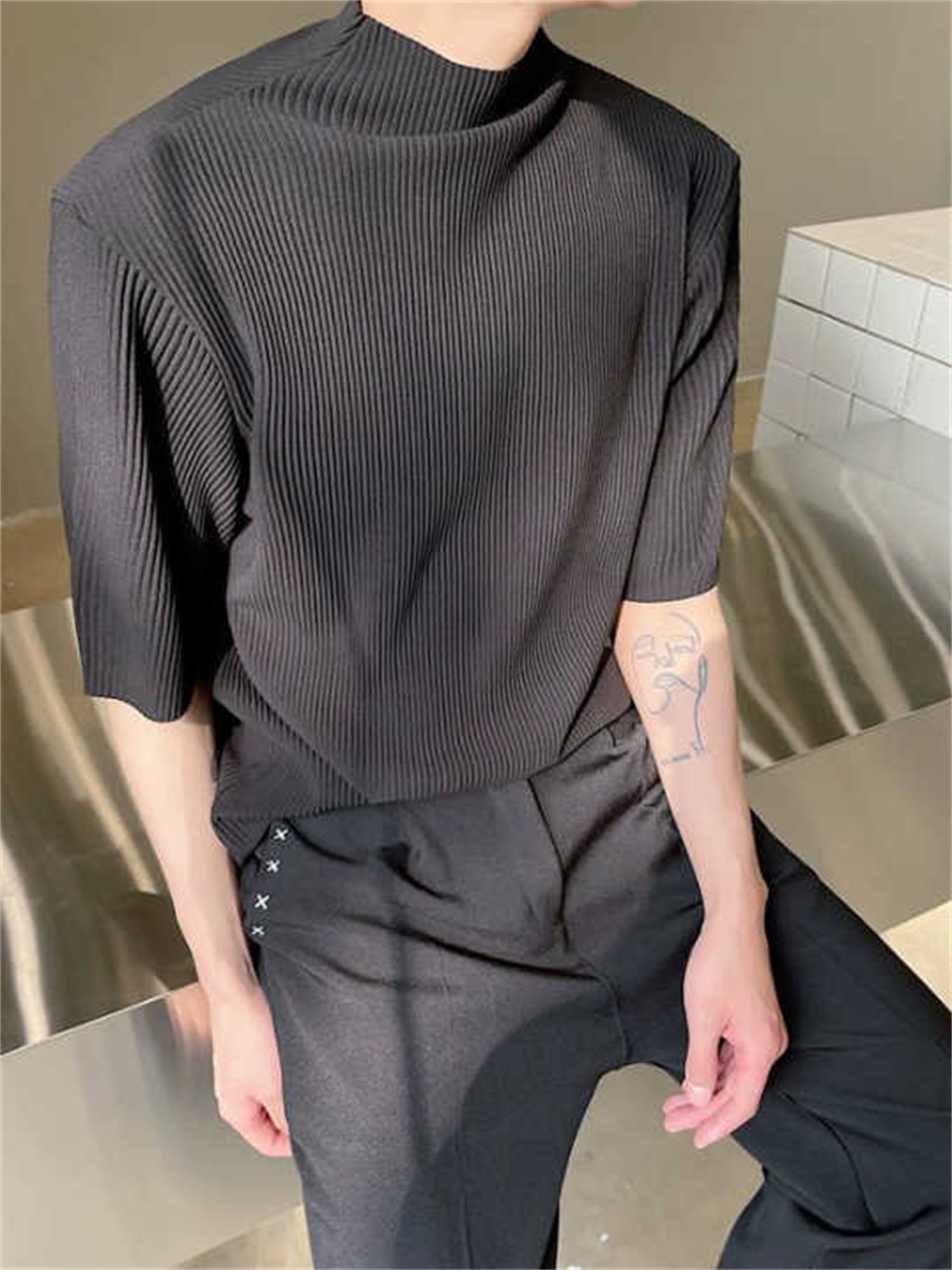 Abstinence Is A Semi-high Collar T-shirt Man photo 2