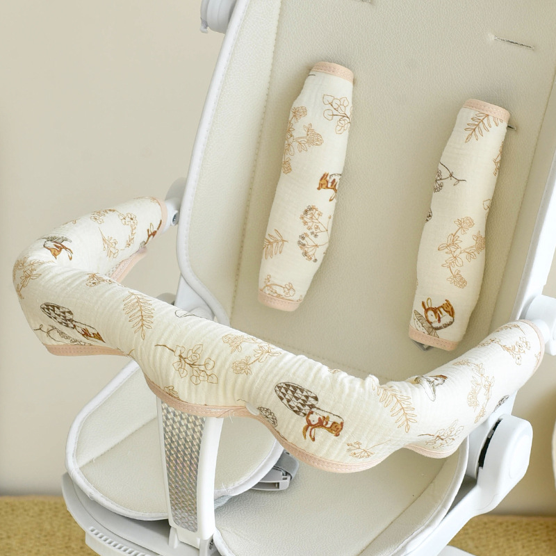 Babys Pure Cotton Thickened Stroller Pad Seat Cushion And Armrest Backrest photo 6