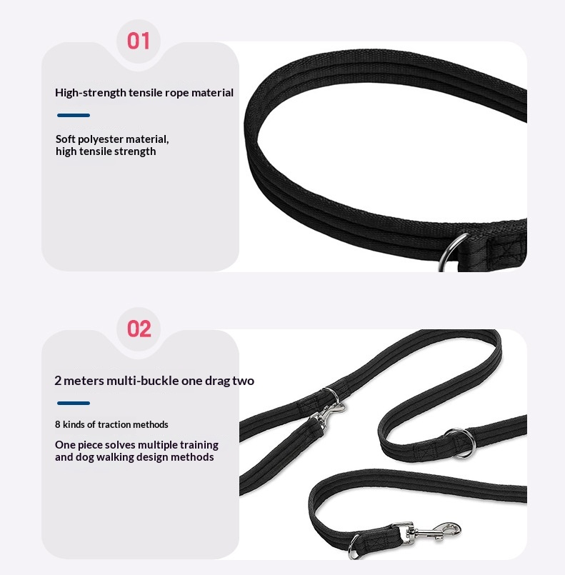 Dog Leash Multi-functional Double-ended For Sports photo 5