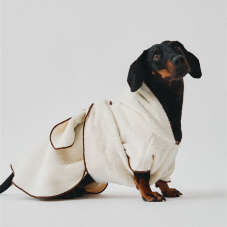 European-style Cotton Hooded Design Adjustable Belt Dog Cat Bathrobe photo 1