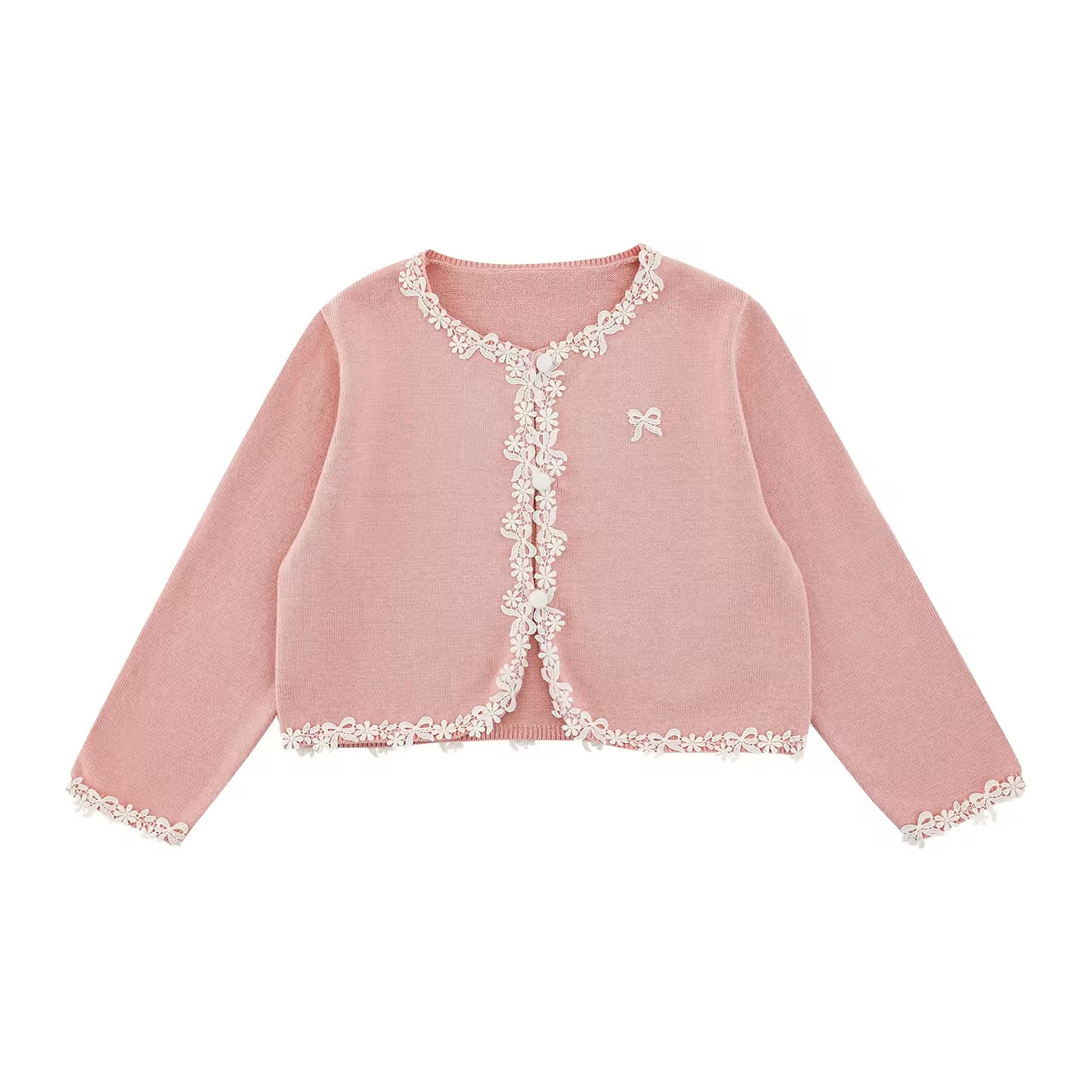 Sweet Girl Bow-Knot Embroidered Sweater photo 3