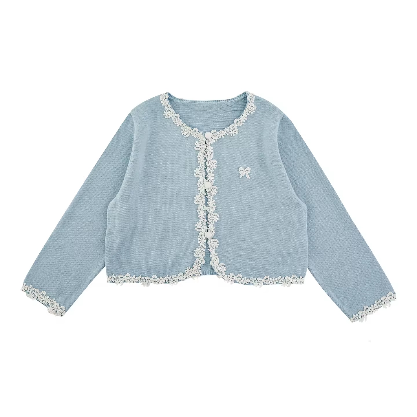 Sweet Girl Bow-Knot Embroidered Sweater photo 4