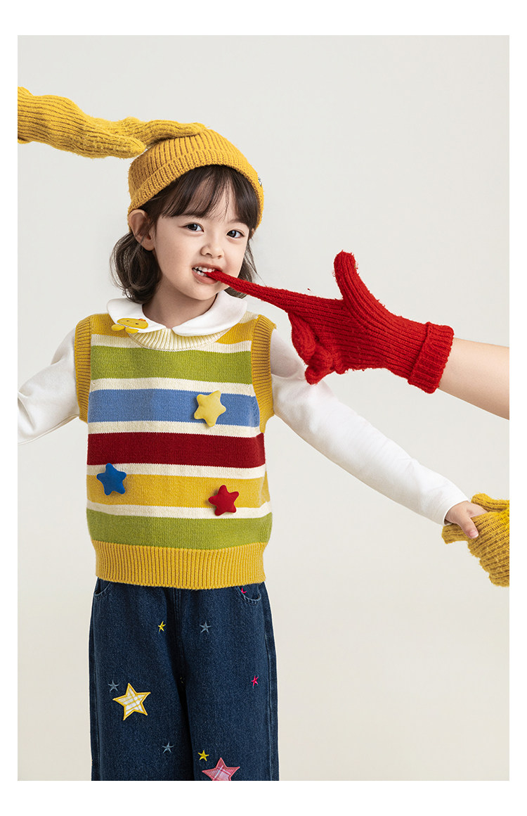 Children's Colorful Striped Knitted Vest photo 2