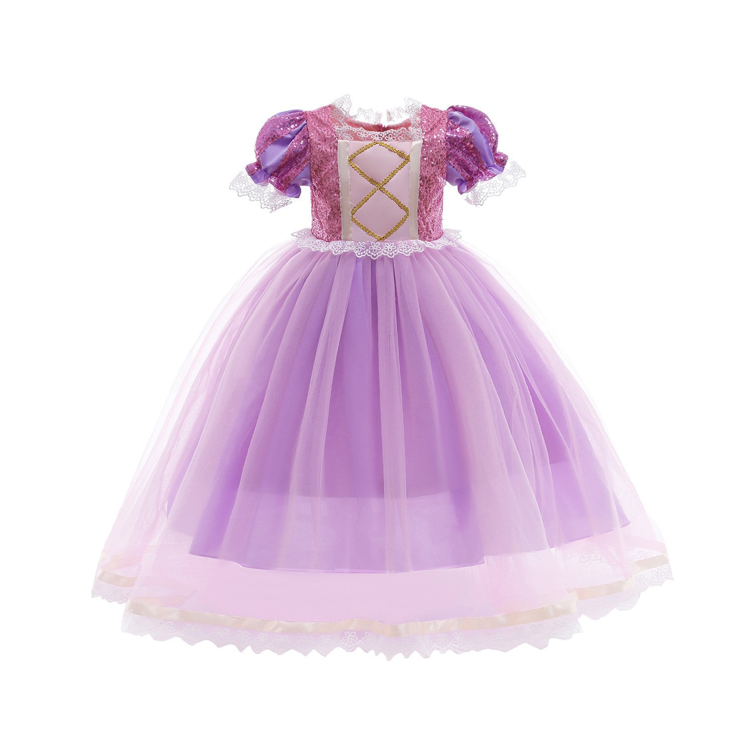 Cross-border Foreign Trade Rapunzel Dress For Children, Halloween Dress, Formal Gown, Girls Purple Tulle Dress photo 5