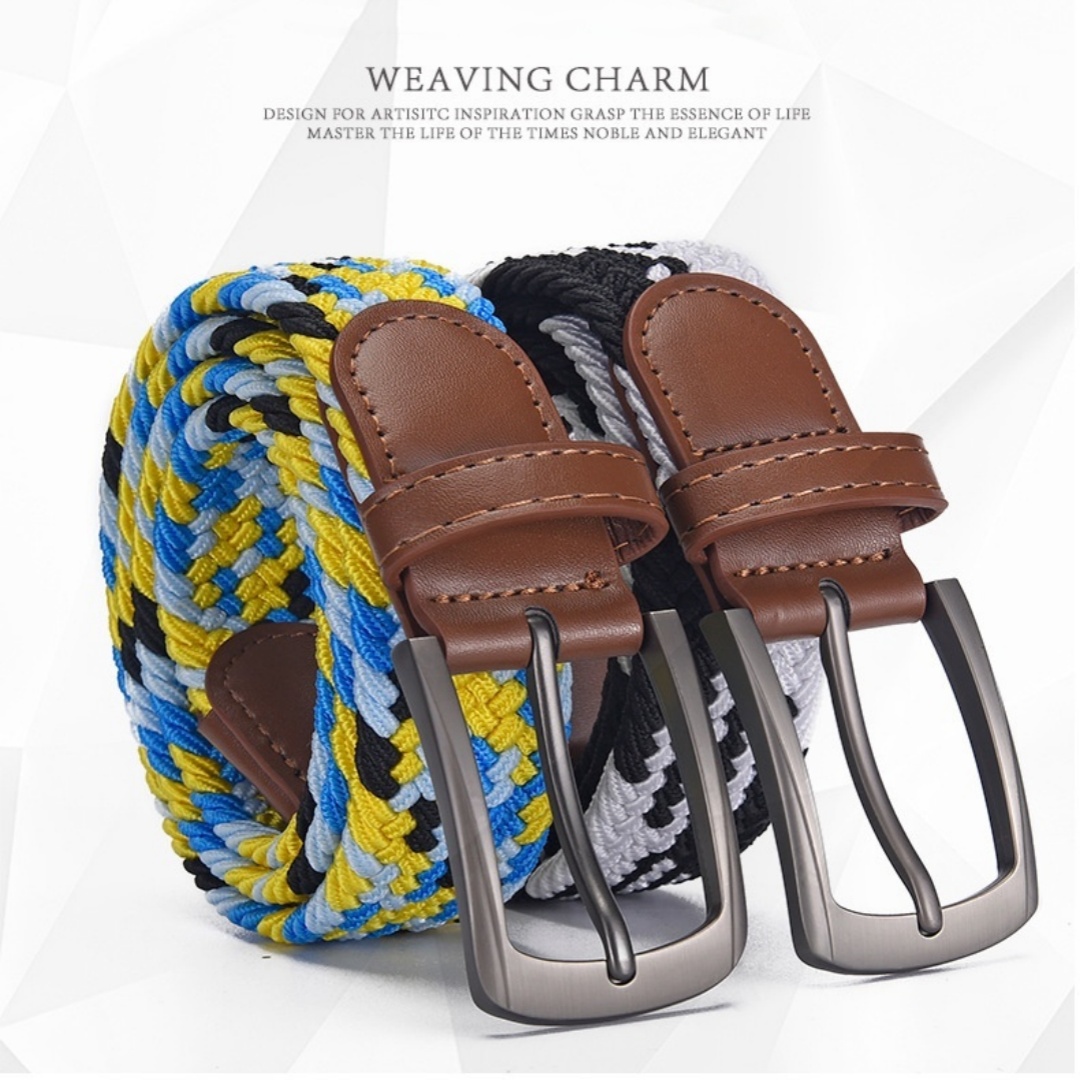 Men's Elastic Woven Belt, Tactical Casual Trouser Belt photo 1
