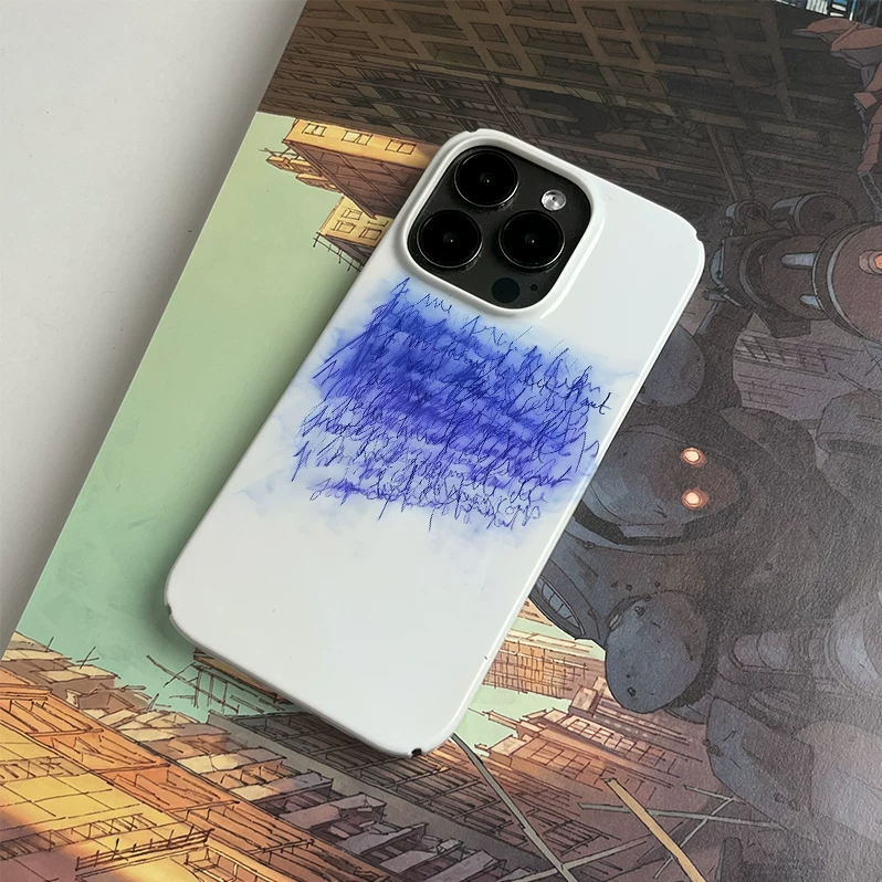 Blue Chaotic Handwriting Art Film Phone Case photo 4