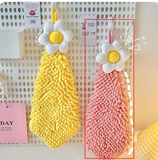 Cute Hibiscus-patterned Hand Towel For Home Kitchen Wall Hanging photo 6