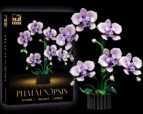 High-grade Orchid Preserved Two-tone Petal Assembly Building Block Flower Creative Decorative Piece photo 6