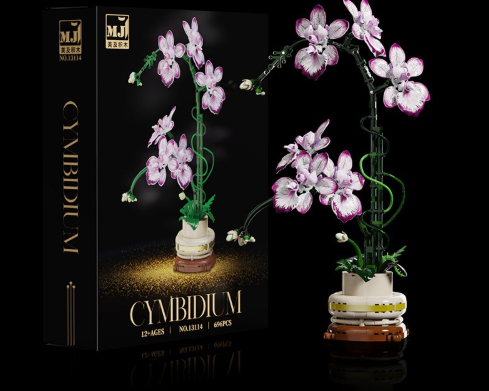 High-grade Orchid Preserved Two-tone Petal Assembly Building Block Flower Creative Decorative Piece photo 5