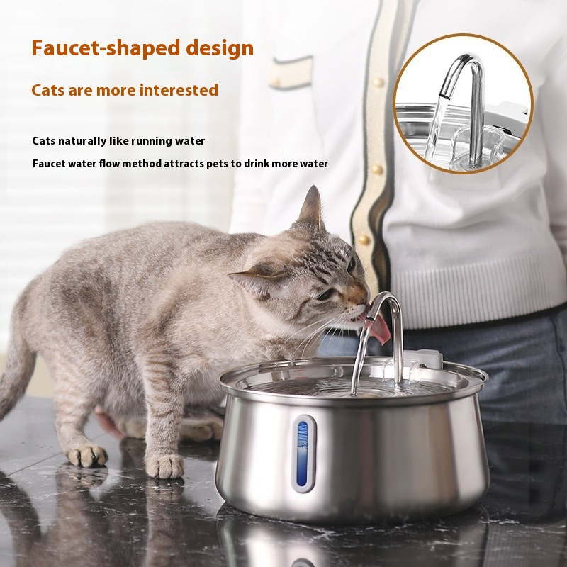 4L Water Drop Large Capacity Pet Stainless Steel Water Dispenser photo 1