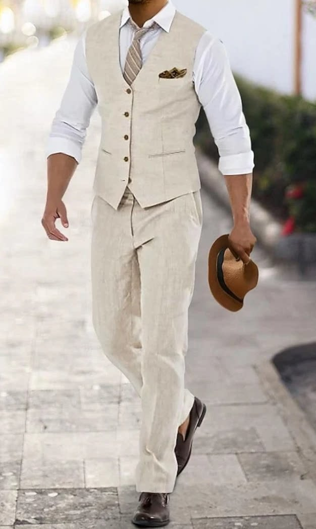 Vintage-style Men's Suit Vest Set photo 4