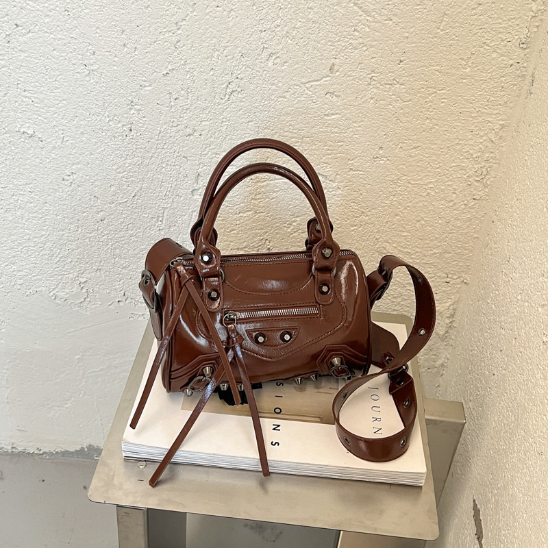 Handbag With Tassel And Stud Detailing Biker-style Shoulder Bag Crossbody Underarm Pillow Bag photo 5