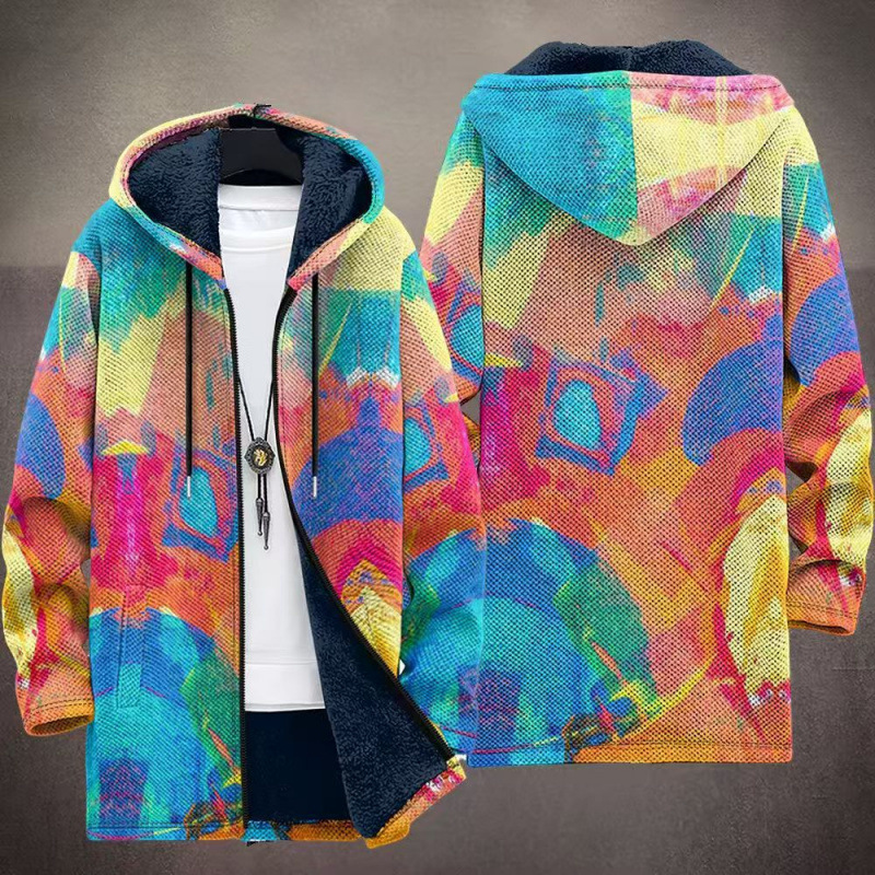 Winter Printed Fleece-lined Thickened Windproof Jacket photo 2