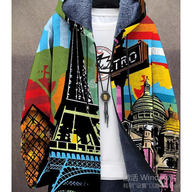 Winter Printed Fleece-lined Thickened Windproof Jacket photo 2