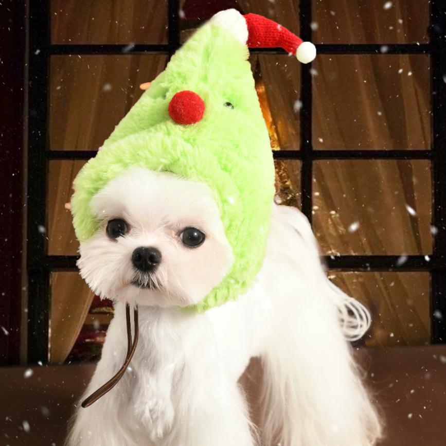 Cute Christmas Tree Hat For Cats photo 1