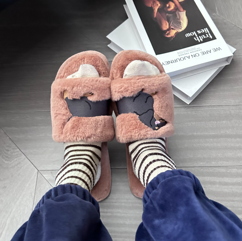 Autumnwinter Cotton Shoescute Cartoon Style For Couples Unisex photo 5