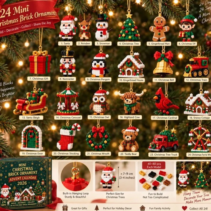 24Day Mini Christmas BrickOrnament Advent Calendar photo 4