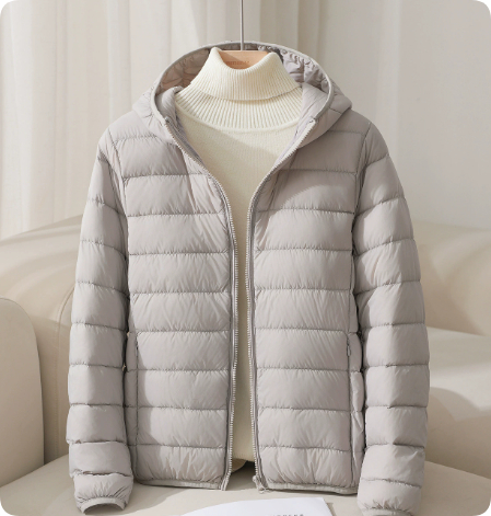 White Duck Down Lightweight Down Coat photo 8