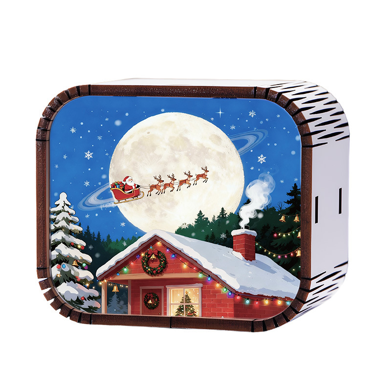 Mini Wooden Christmas Wind Up Music Box photo 2