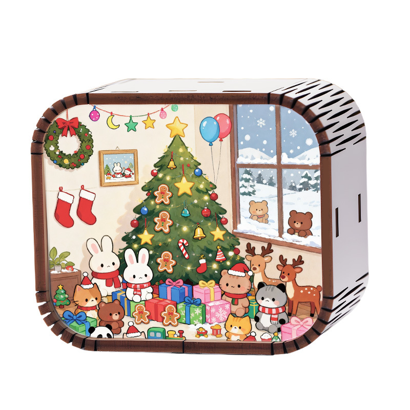 Mini Wooden Christmas Wind Up Music Box photo 7