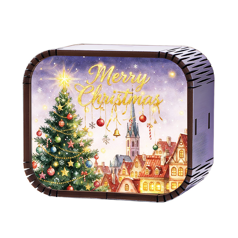 Mini Wooden Christmas Wind Up Music Box photo 6