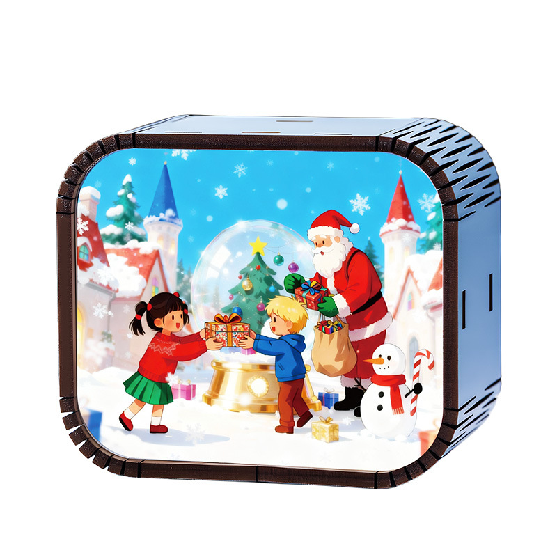 Mini Wooden Christmas Wind Up Music Box photo 3