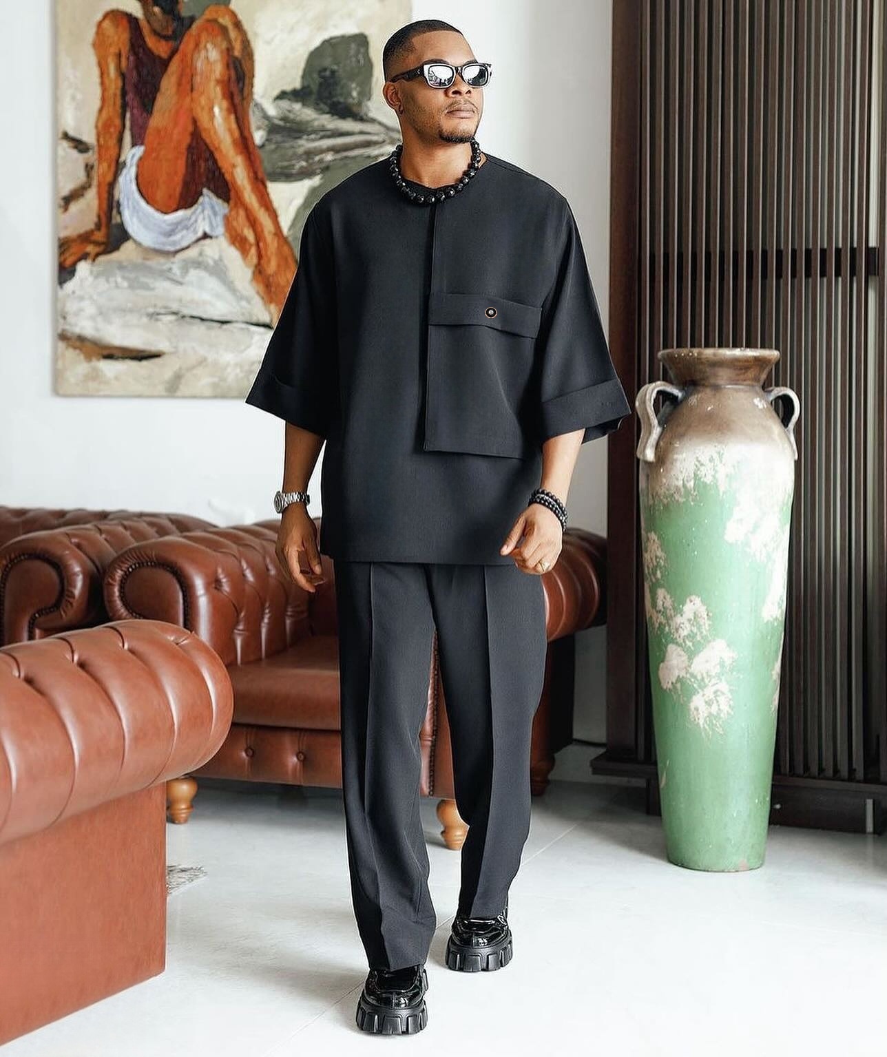 African Men's Ethnic Suit Deep Purple photo 2