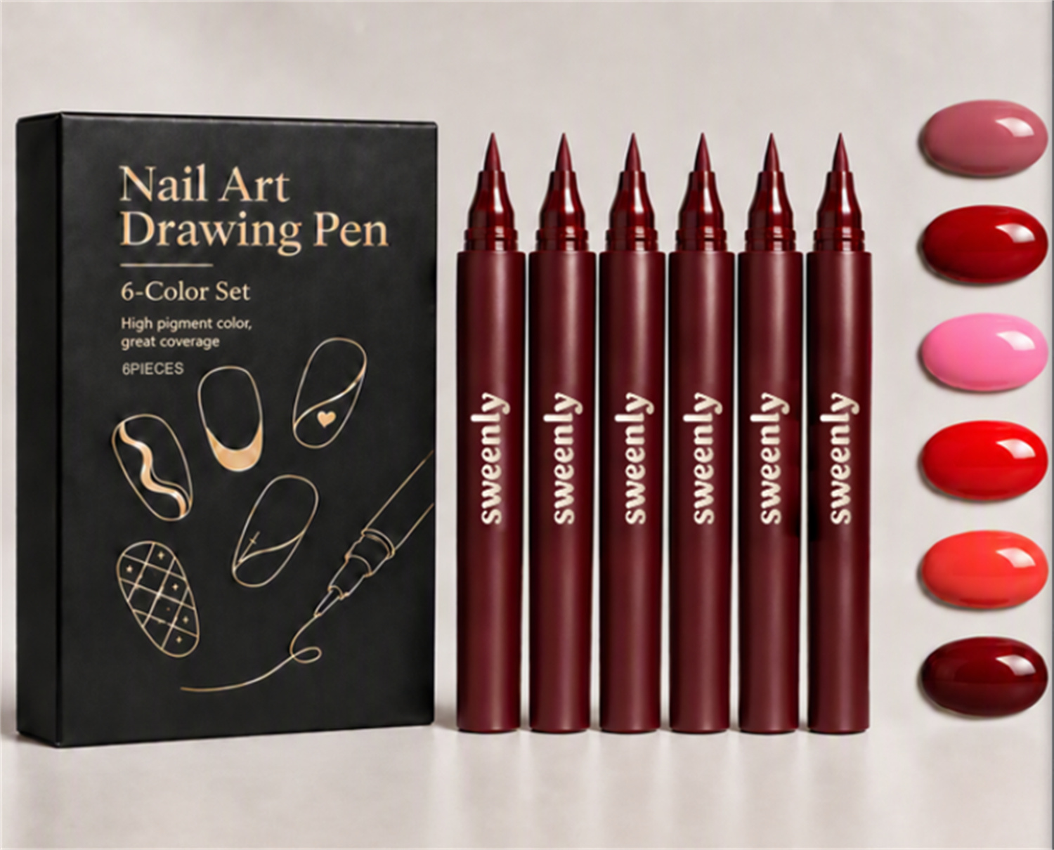 Nail Art Drawing Pen 6 Color Set photo 2