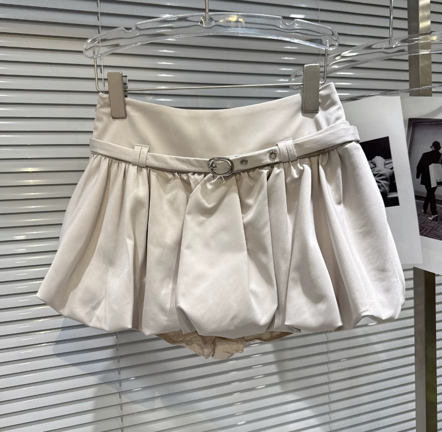 Arrival Sweet Retro-Style Double-Breasted Puff-Sleeve Top And Bloomer Skirt Set For Women photo 4