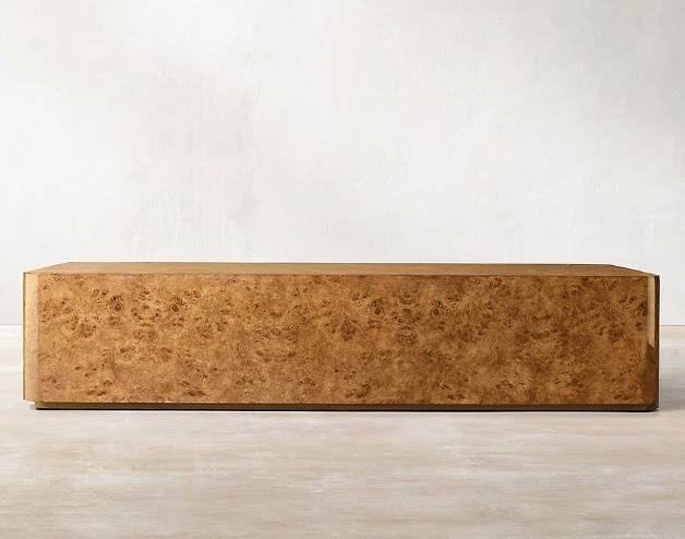 Wabi-sabi-style Solid Wood Burl-top Coffee Table Vintage Multi-functional Storage Tray photo 2