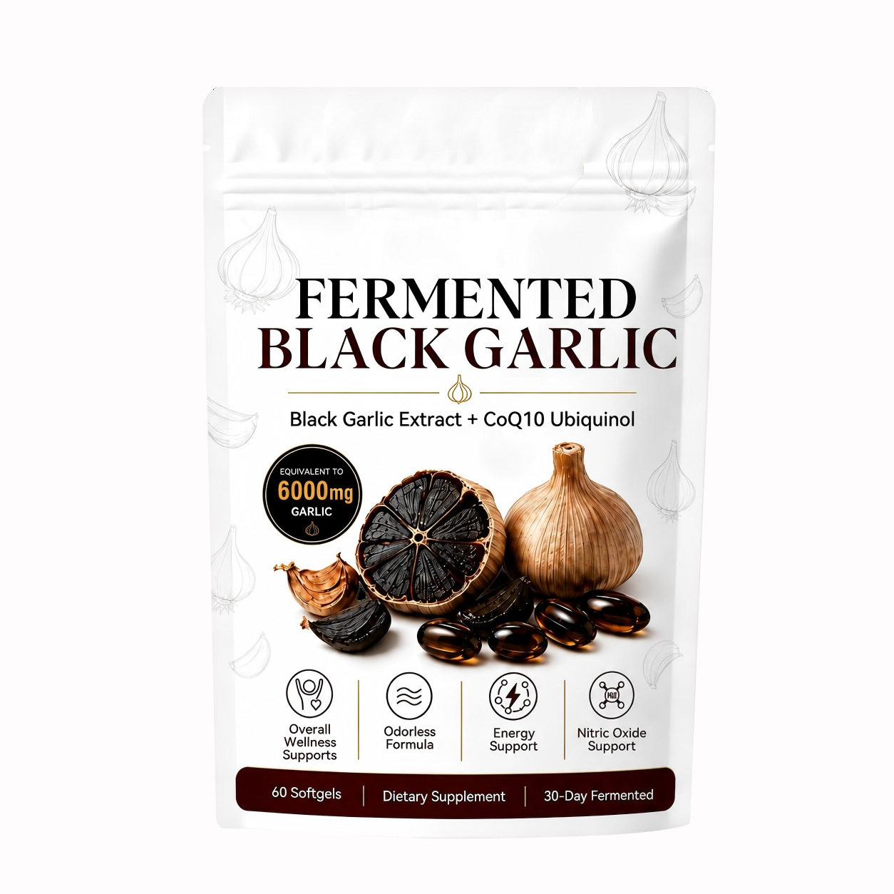 Black Garlic Extract CoQ10 60 Softgel Capsules photo 1
