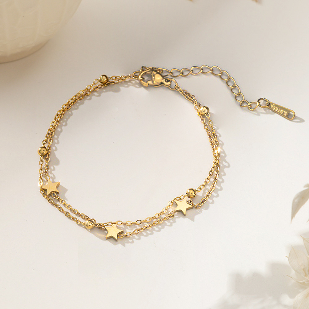 Women's 18K Gold-Toned Titanium Steel Anklet With A Luxurious Feel photo 1