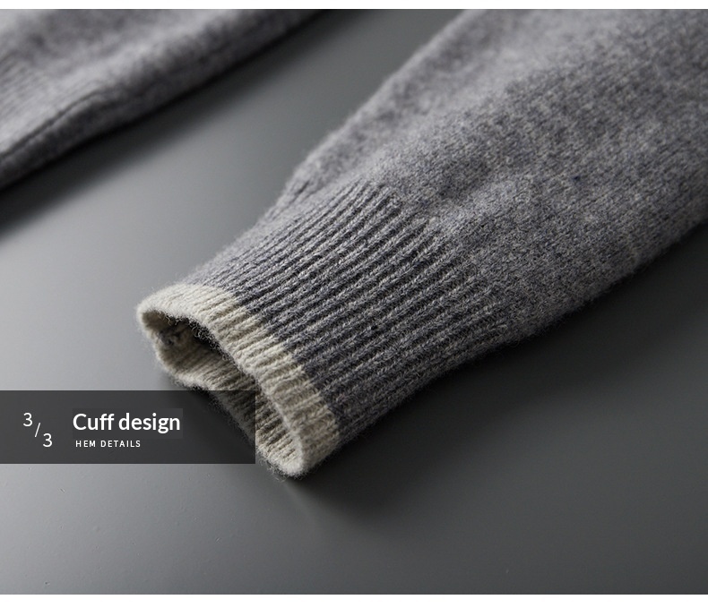 Color-block Cardigan Business Knit Suit For Men photo 4