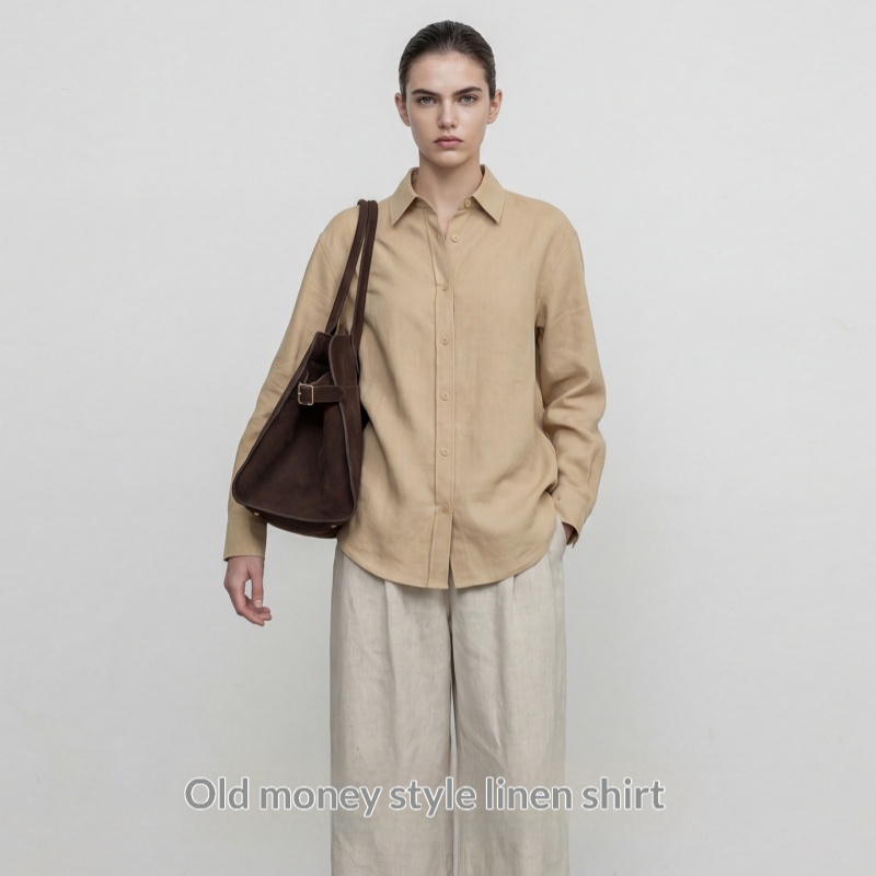 Loose-fitting Breathable Classic Basic Versatile Vintage Shirt photo 1