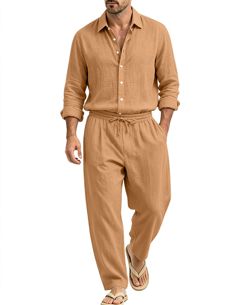 Mens New Linen Casual Loose-Fit Suit photo 8